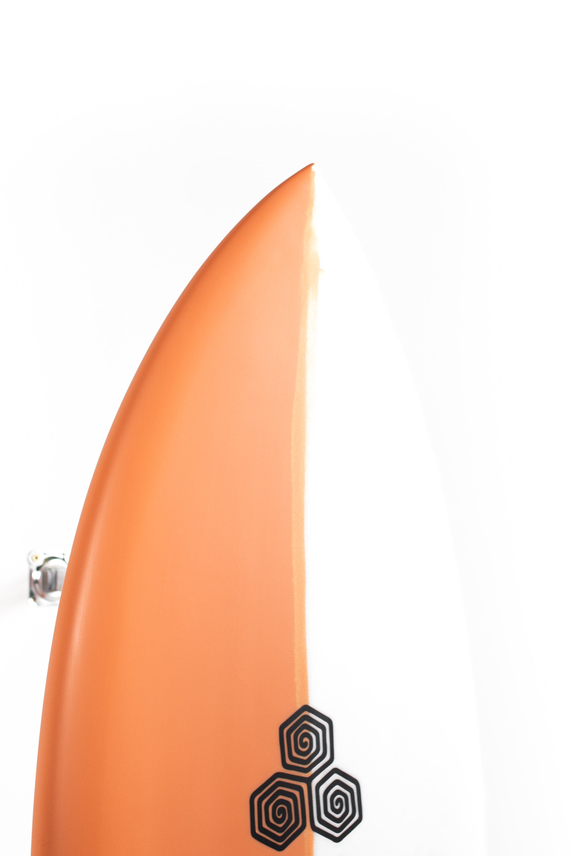 Orange and white Channel Islands Surfboard Feb's Fish size 5'5" at Pukas Surf Shop - 6