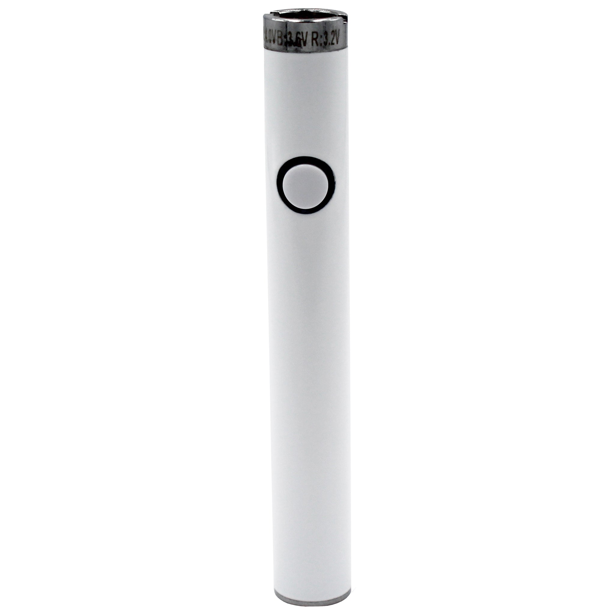 White Adjustable Voltage 510 Vape Cartridge Battery with Button and USB Charger