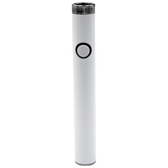 White Adjustable Voltage 510 Vape Cartridge Battery with Button and USB Charger