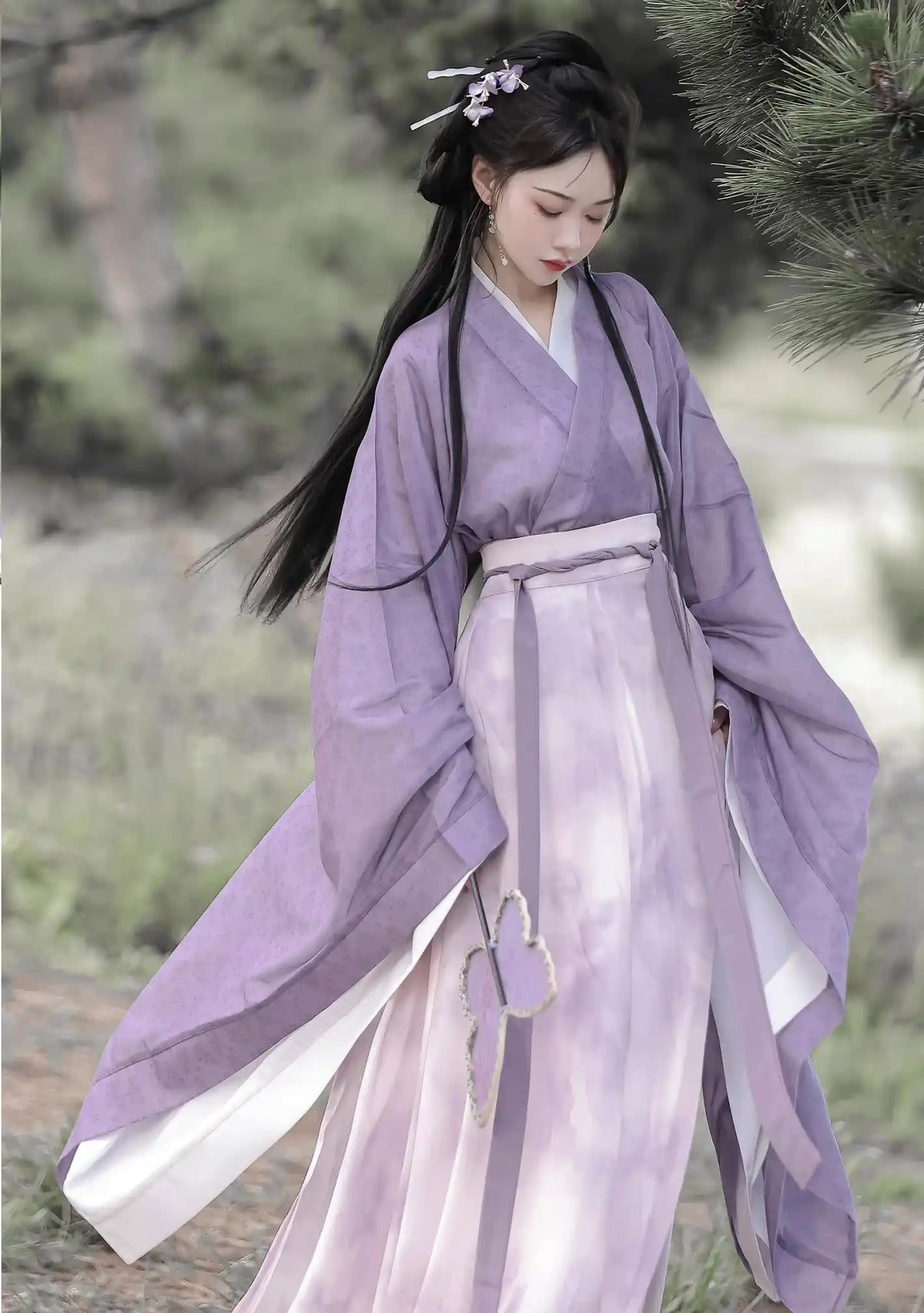 Purple Chinese Wei Jin-style Flowing Hanfu dress