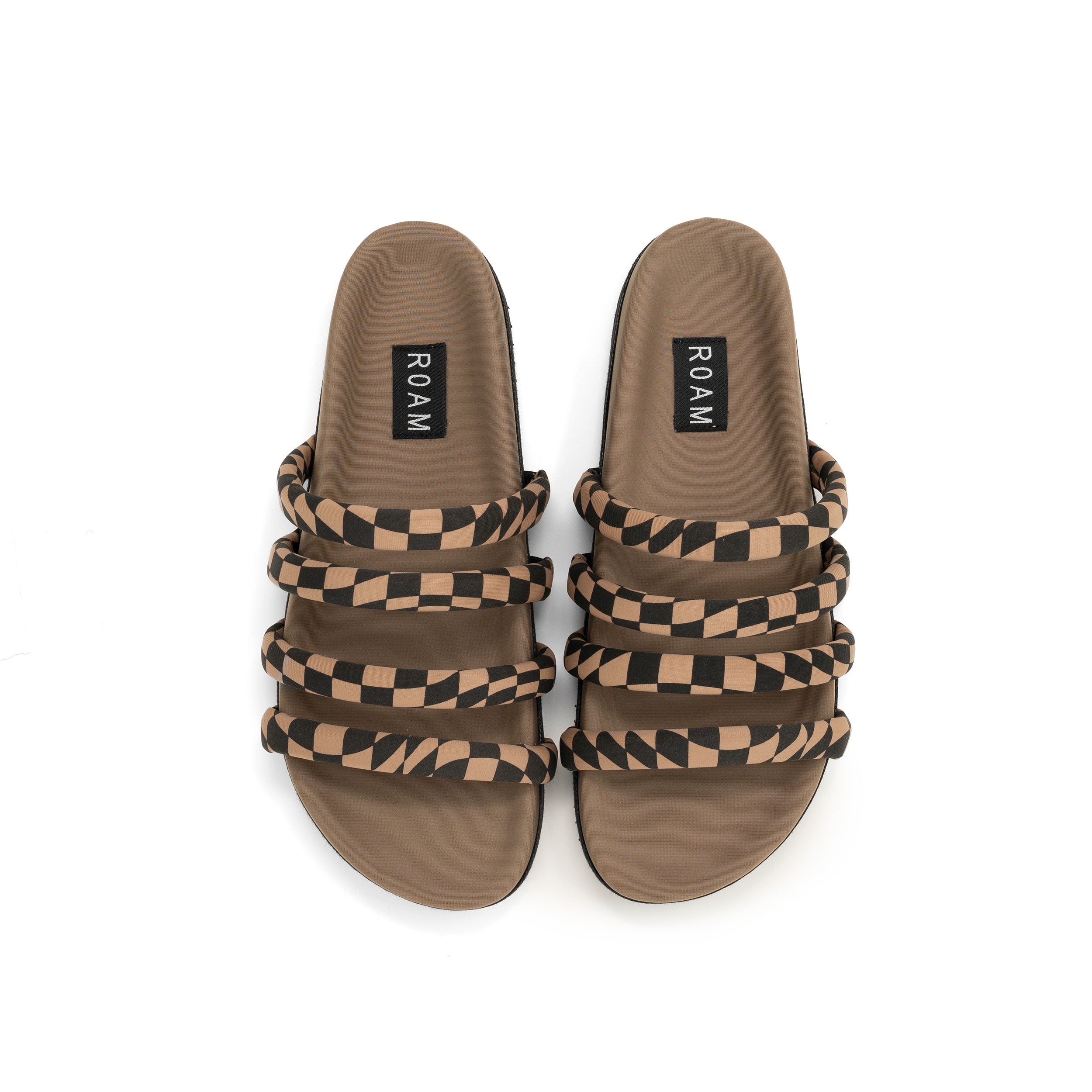 ROAM - Quattro Sandal Wavy Check Neoprene - Black & Beige