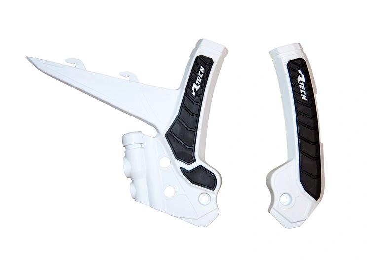 Racetech frame beschermers Wit / Zwart Gas Gas MC 125/250 2024 &amp; MC - F 250/350/450 2024 &amp; EC 250/300 2024 &amp; EC 250F/350F/450F/500F 2024 - MxProStoreParts