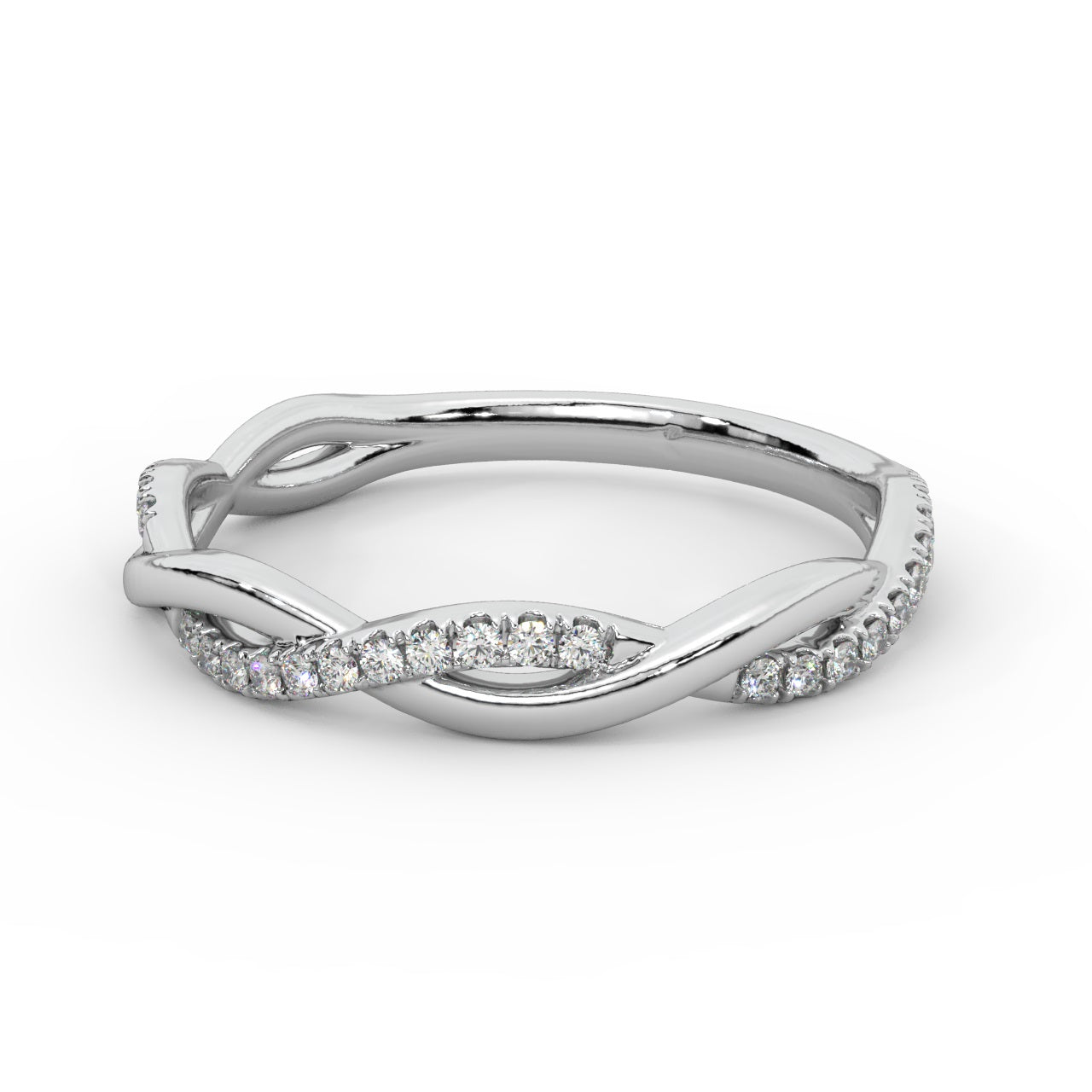 2.0MM Round Diamond Twisted Eternity Ring For Women
