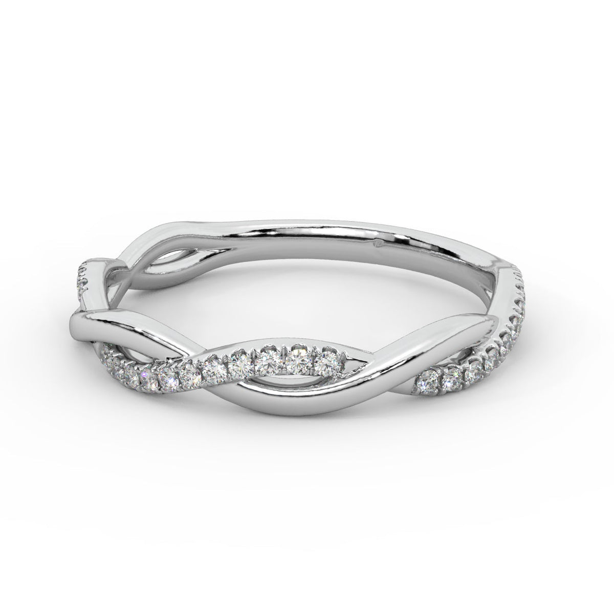 2.0MM Round Diamond Twisted Eternity Ring For Women
