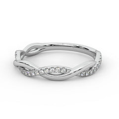 2.0MM Round Diamond Twisted Eternity Ring For Women