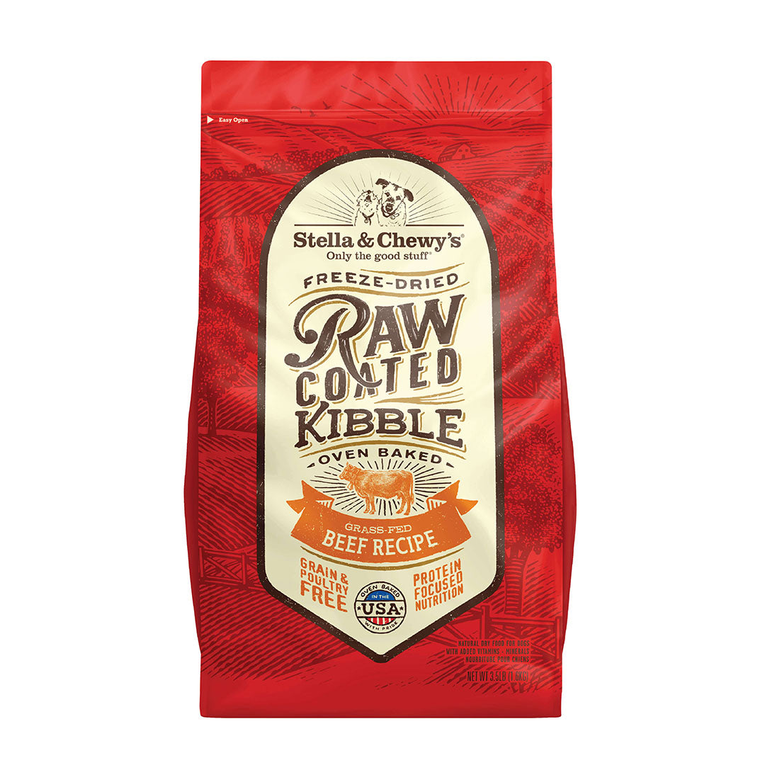 Stella and Chewy's Oven Baked Raw Coated Kibble for Dogs - Grass Fed Beef