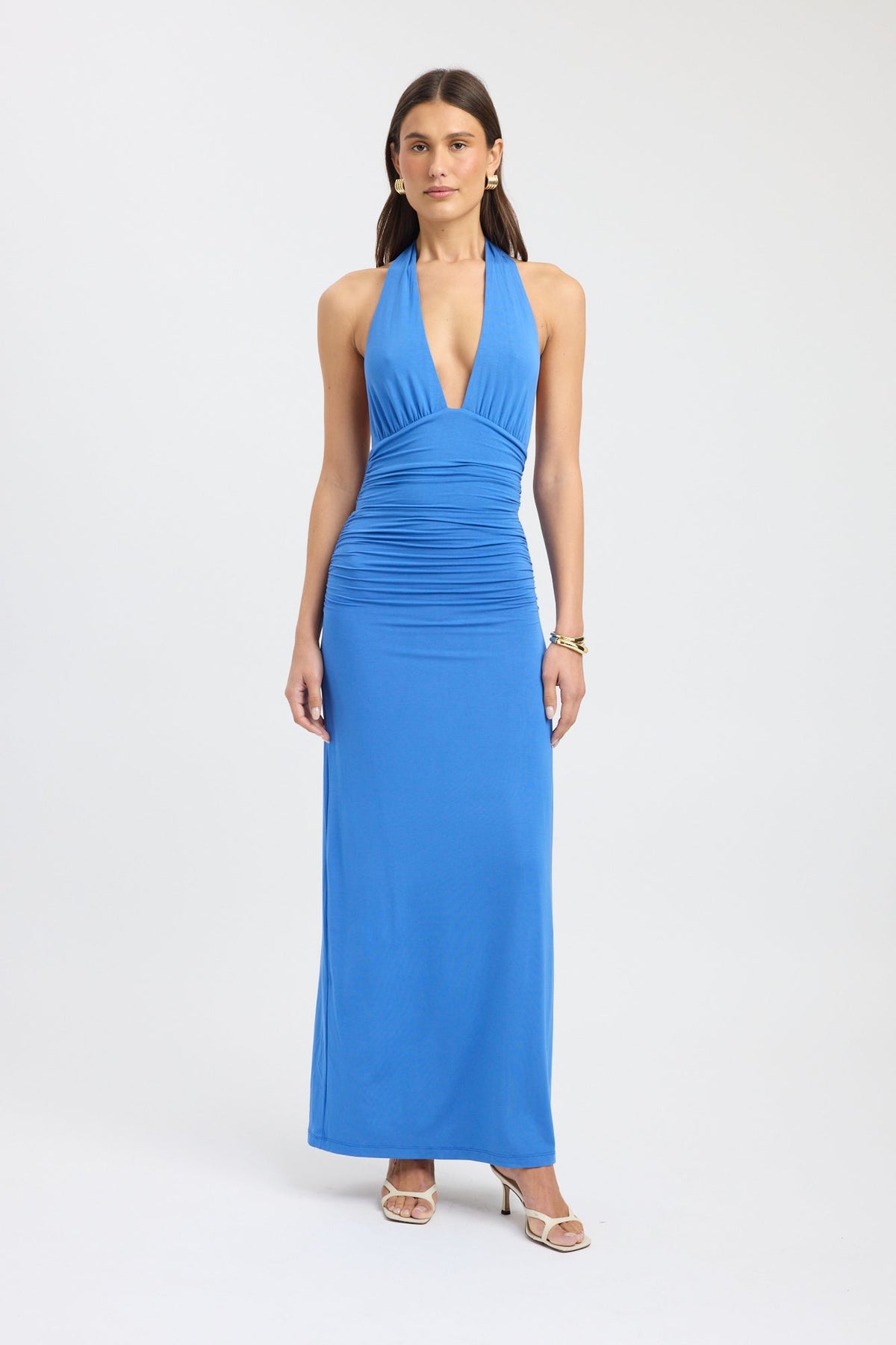 front Leni Maxi Dress Kookai Bodycon Maxi Fitted Plungeneck womens-dresses