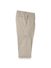 Product Image of Linen Blend Plaid Single Pleat Suit Pants-Tan