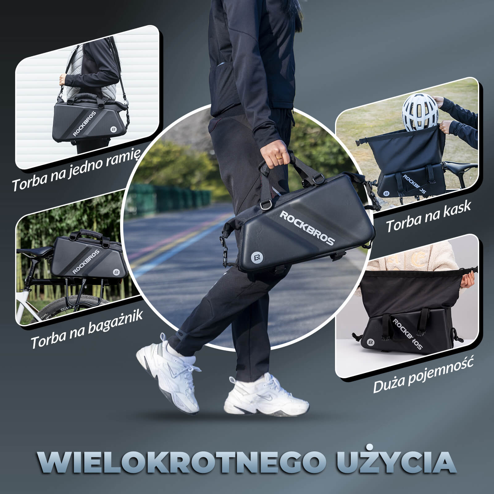 ROCKBROS Torba na Bagażnik Rower Twarda Skorupa 11,6L -A28 Torby na bagażnik