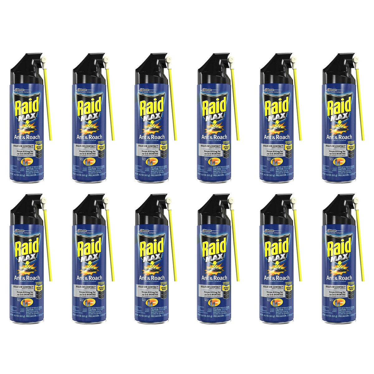 Raid Max Ant and Roach Spray (14.5 OZ,Pack -12)