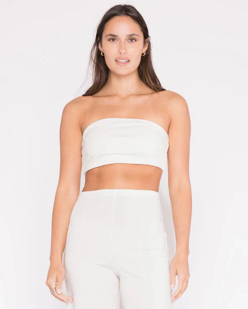 Ripley Rader Ponte Knit Bandeau Top in Off White