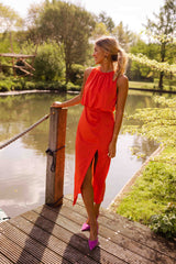 Anavella - Robe Midi d'Été Élégante au Design Fluide et Raffiné