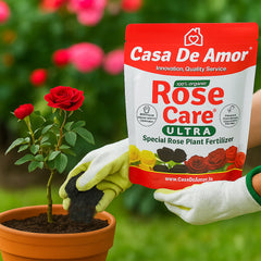 Casa De Amor Organic Rose Care Ultra Fertilizer – for Rose Plants | 100% Natural, Boosts Flowering 40%