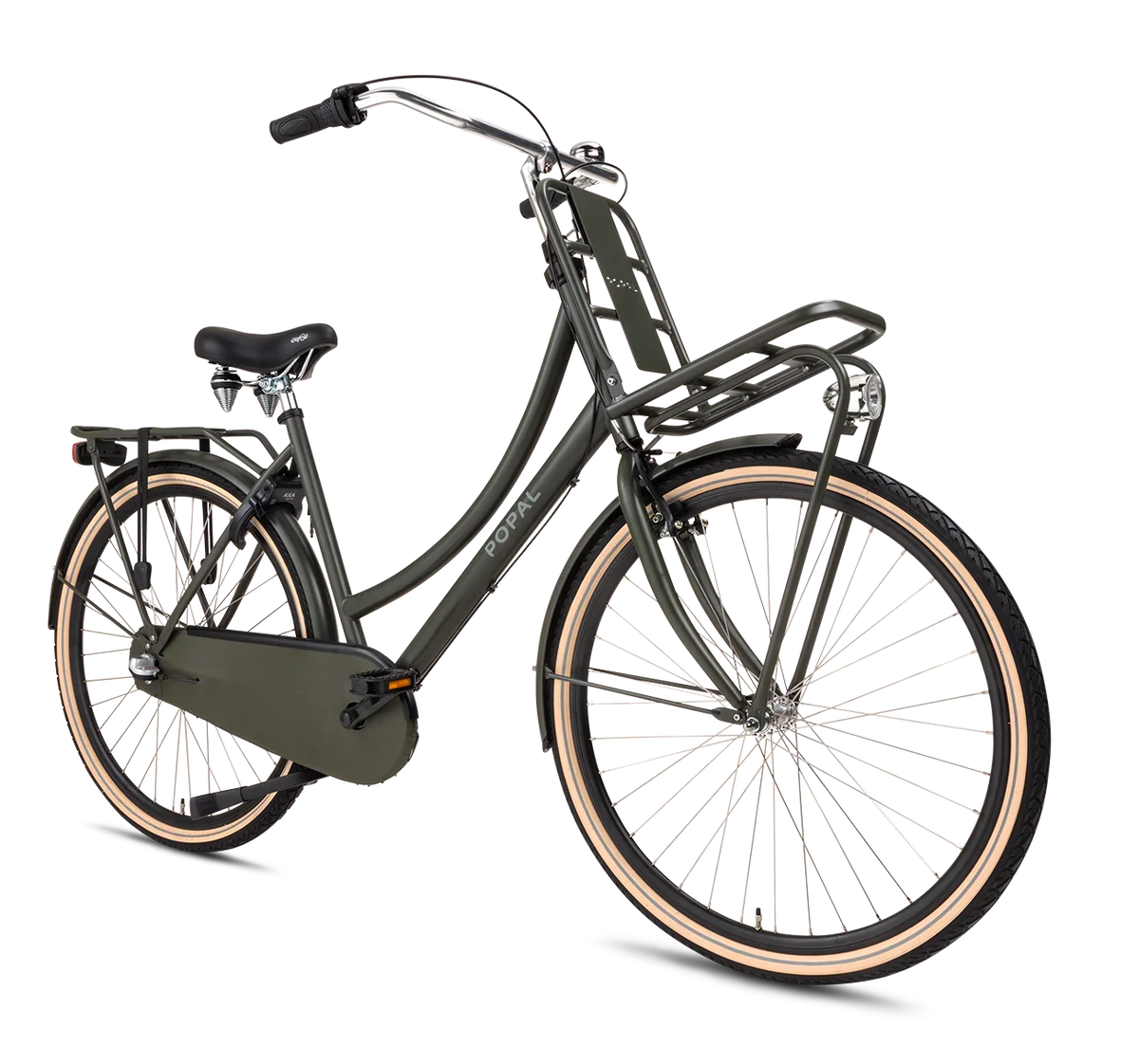 28 Zoll 3 Gang Hollandrad Daily Dutch Plus army green mit Frontträger