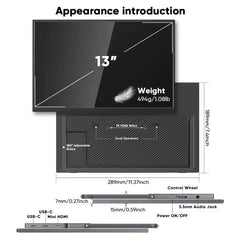 S13 portable monitor 13"