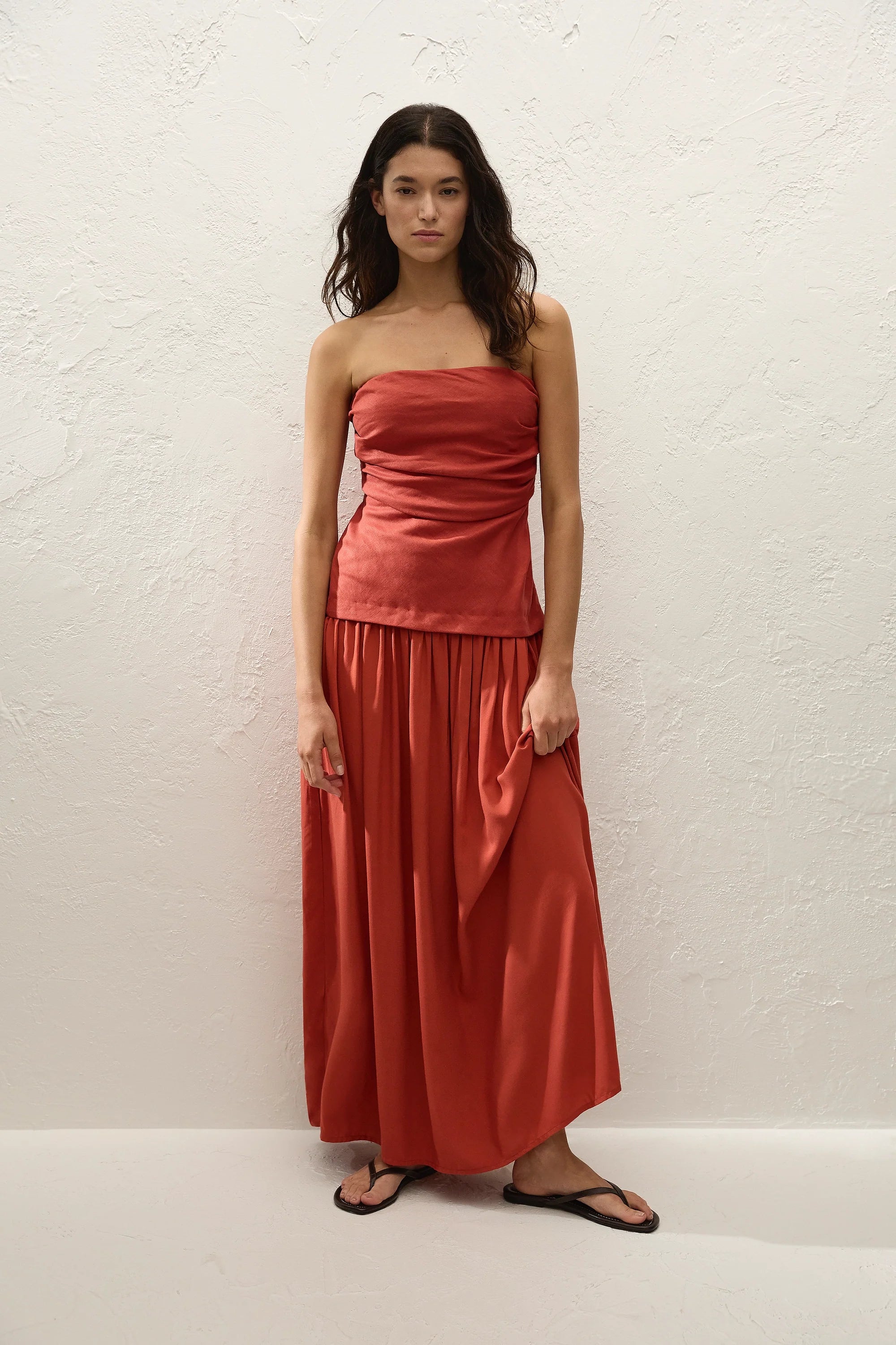 Hedy Maxi Dress Dusty Tomato - Final Sale