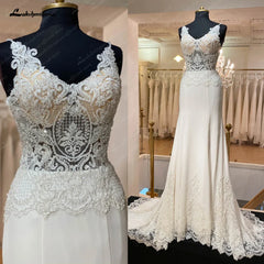 Roycebridal Roycebridal Bridal Lace Mermaid Wedding Dresses Off Shoulder Vestidos Novia Crepe Boho Wedding Gowns New Designer Customized