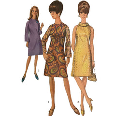 Model wearing 1960s one-piece dress made from Simplicity 6783 pattern