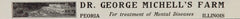 1926 Ad Dr. George Michell's Farm Sanitarium Peoria IL - ORIGINAL ADVERTISING