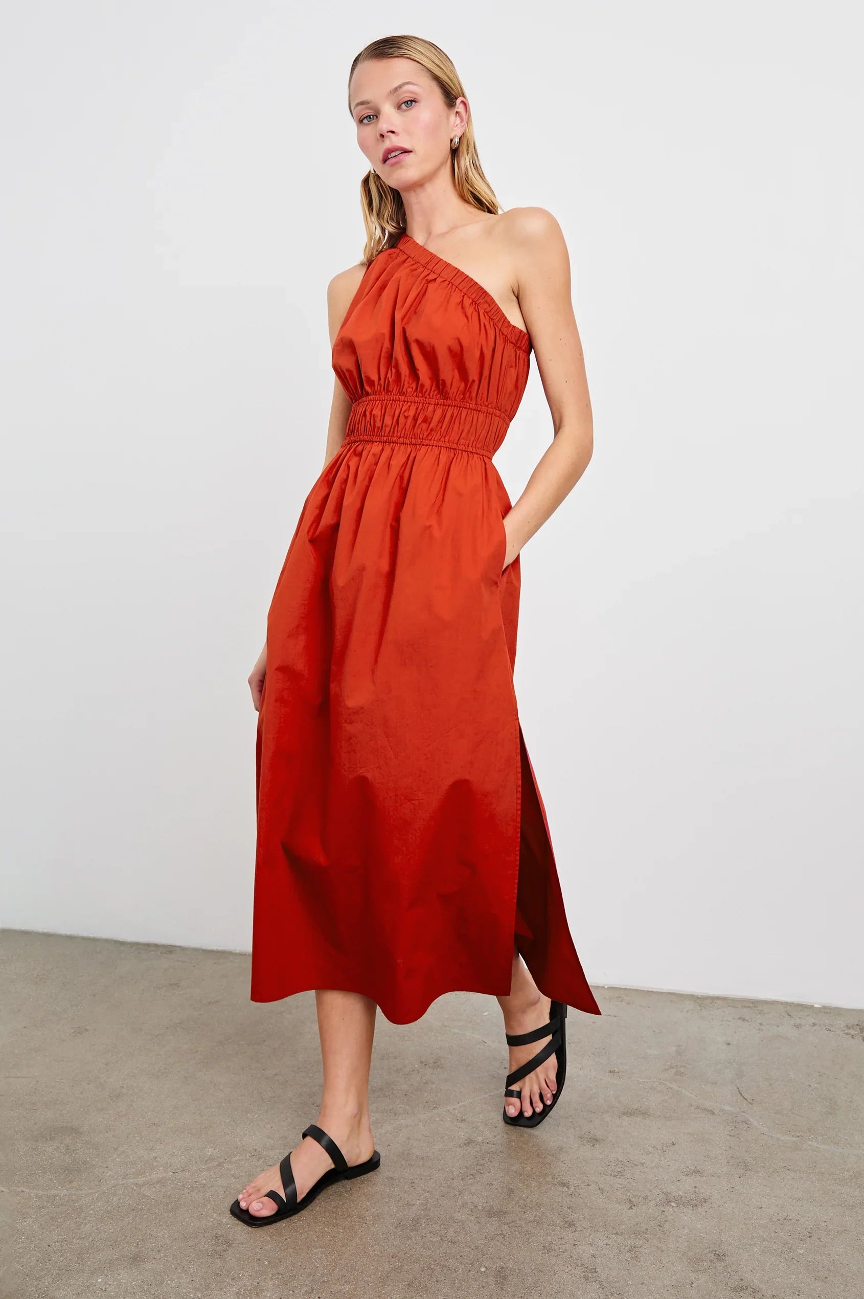 Shop the Selani One-Shoulder midi dress by Rails at Harbour Thread