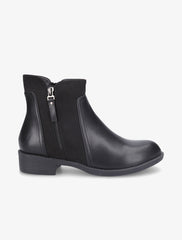 Bottines bimatière à double zips - Noir - 5