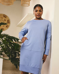 Bree Sweatshirt Dress - Graceful Blue | Plus Size & Straight Size Women's Fashion | Universal Standard