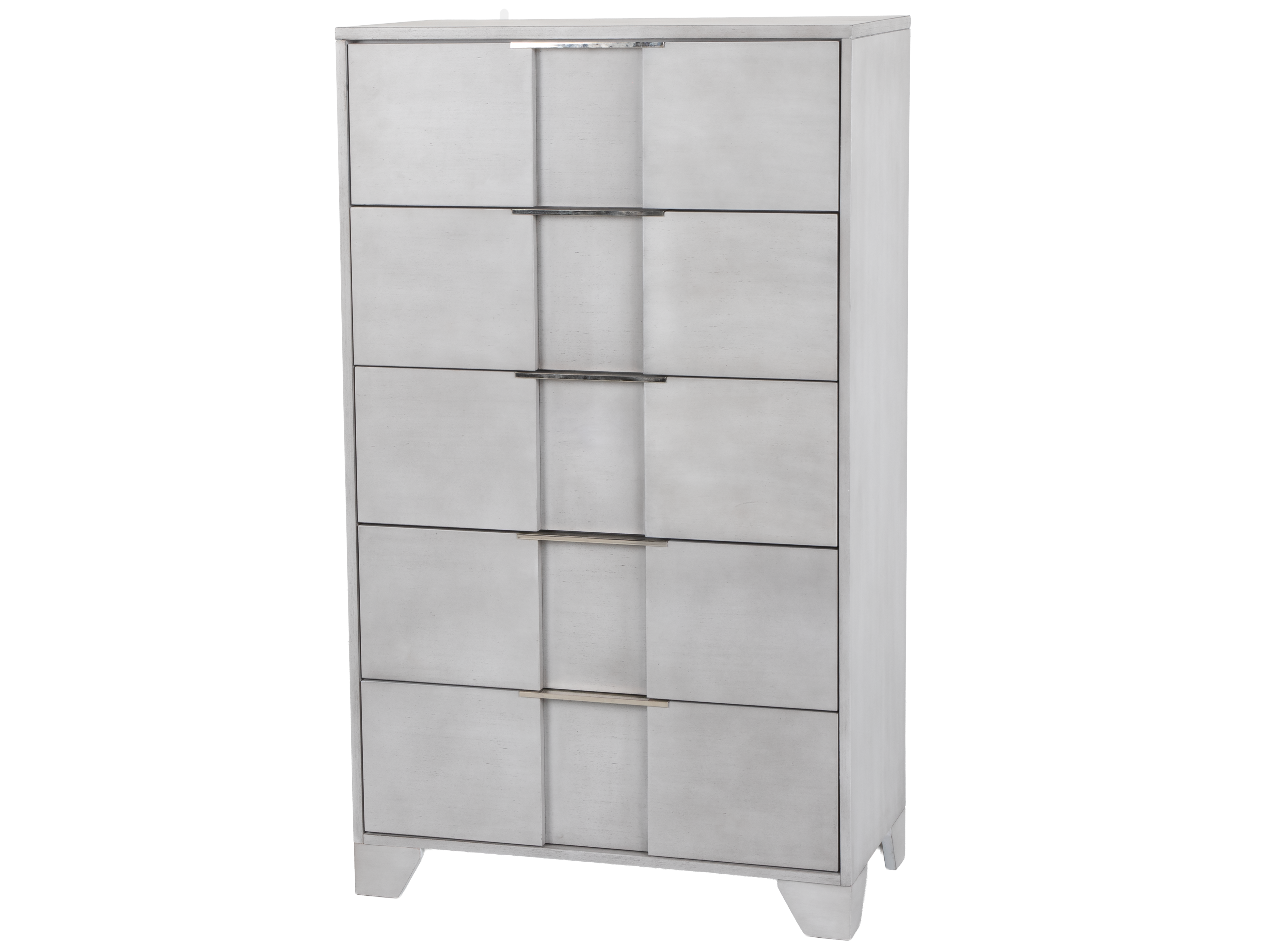 Modern Light Gray Chest with Nickel Hardware