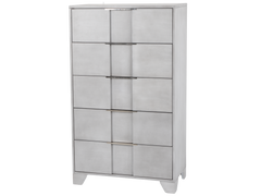 Modern Light Gray Chest with Nickel Hardware