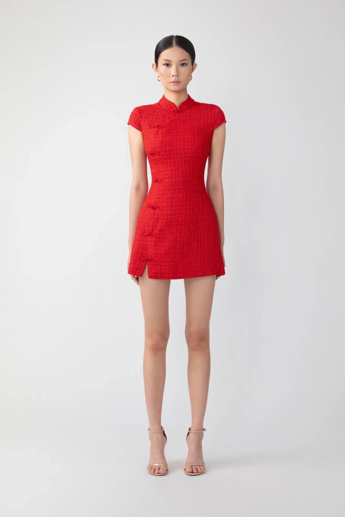 SAU LEE | Natasha Tweed Mini Dress | Natasha Tweed Mini Dress - Red / 00