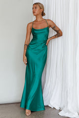Palma Low Back Strappy Maxi Dress Emerald by Selfie Leslie