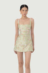 SAU LEE | Antonia Brocade Dress | Antonia Brocade Dress - Pastel Pistachio / 00