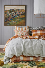 Society Of Wanderers Ruffle Flat Sheet | Turmeric Stripe