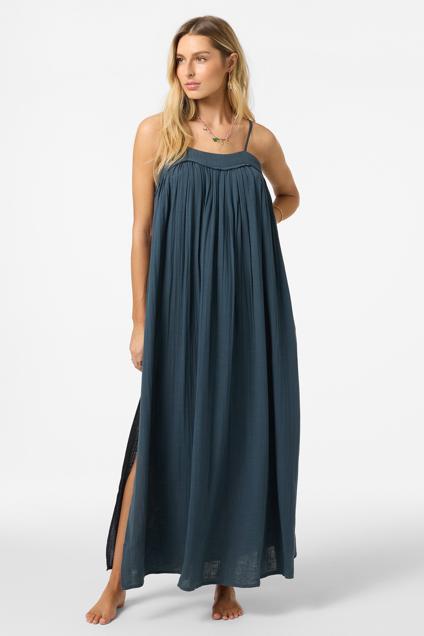 Saltwater Solids Sai Maxi Cover-Up Dress - Slate | O'Neill