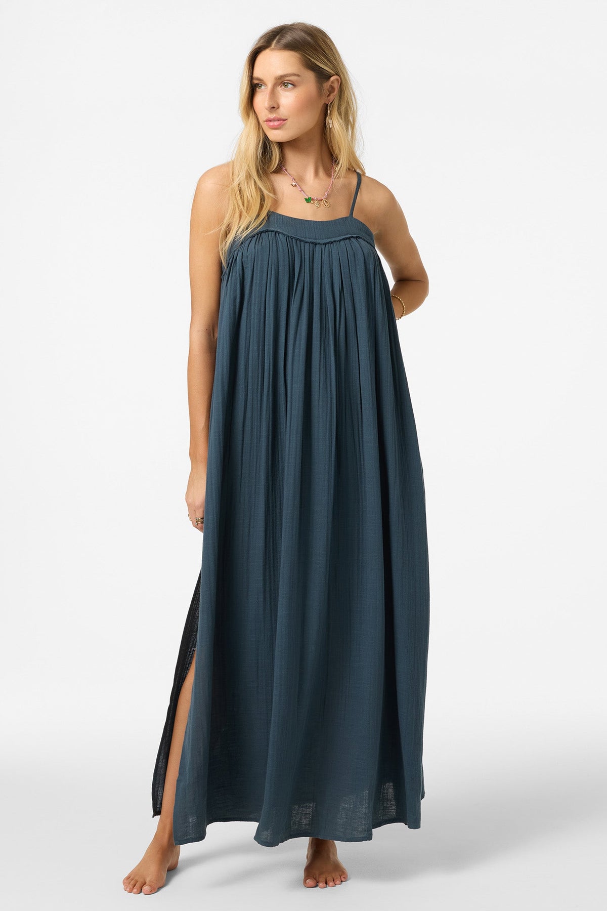 Saltwater Solids Sai Maxi Cover-Up Dress - Slate | O'Neill