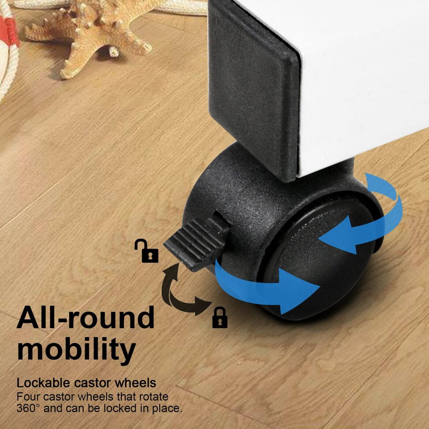 wheeled laptop table stand