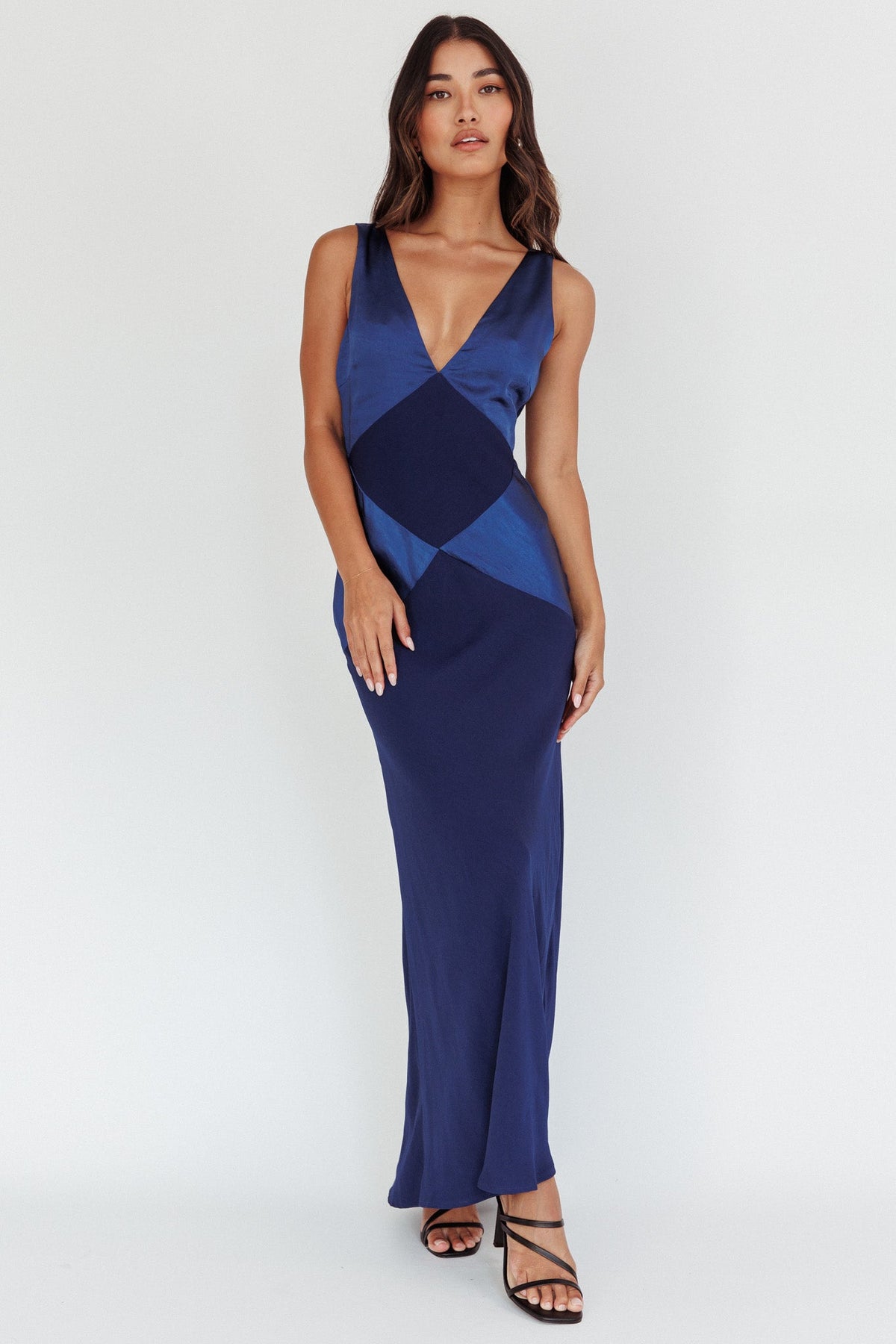 Soul Fire V-Neck Maxi Dress Navy by Selfie Leslie