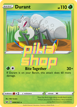 Pokémon Sword & Shield Base 008/202 Durant Reverse Holo