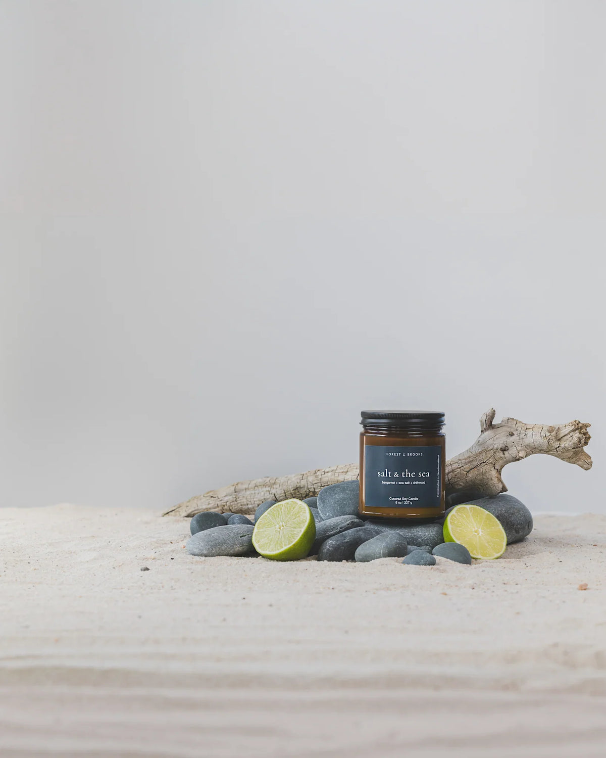Forest & Brooks wooden wick candle - salt & the sea