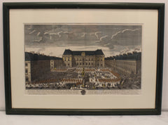 "Vue de la nouvelle place du Palais de Rennes" vue de la ville au XVIIIème
