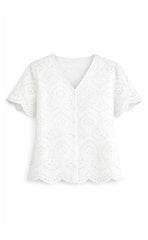 Say INA Copenhagen Skjorte - Emilia Embroidery - White