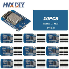 Lote 1-10 Pcs Placa Desarrollo Wemos D1 Mini NodeMCU ESP8266 (ESP-12F) CH340 V2 USB WiFi 3.3V IoT + Pines