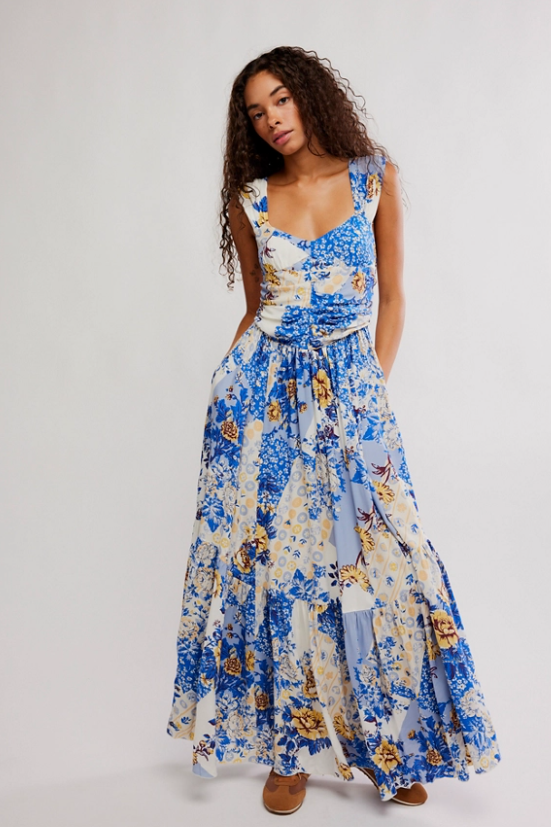 Sasha Maxi Dress - Porcelain Combo