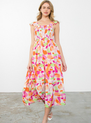 THML SMOCKED MAXI DRESS