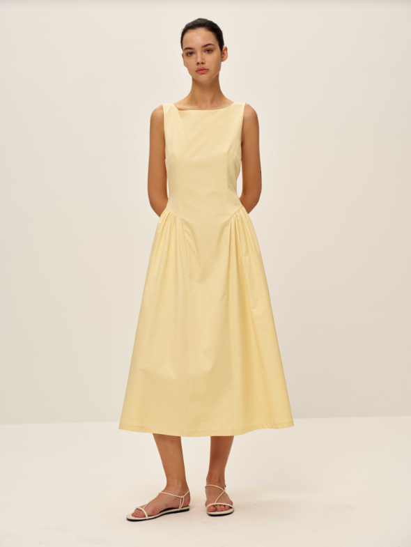 Lennon Poplin Dress | Yellow