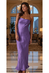 The Ashlynn Lilac Strapless Brocade Column Maxi Dress
