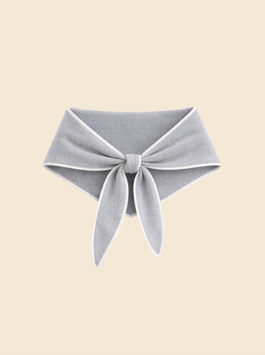 Sœur Sweater Tie in Light Grey and White