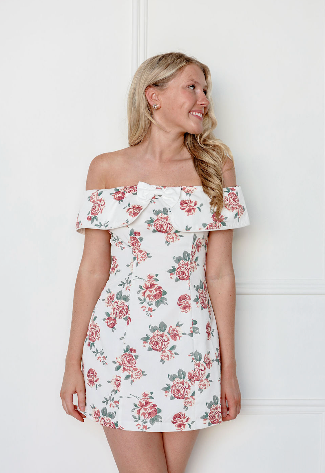 Floral Off Shoulder Mini Dress - Clothe Boutique