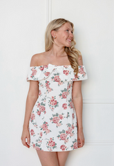 Floral Off Shoulder Mini Dress - Clothe Boutique