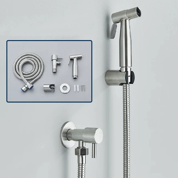 Norvo | Shinesia Bidet Spray – Rustfritt Stål Hygiene Baderoms Tilbehør – Veggmontert Kaldt Vann Spray Funksjon