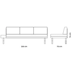 KANN DESIGN Sofa Mid Wool Fabric Brown